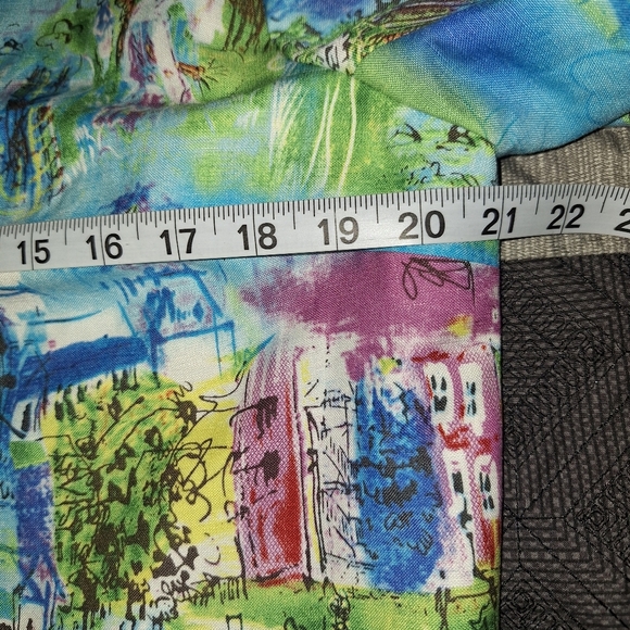 Coldwater Creek Artsy Paris Eiffel Tower Linen Blend Button Up Jacket Wmn's Sz S - Picture 9 of 10